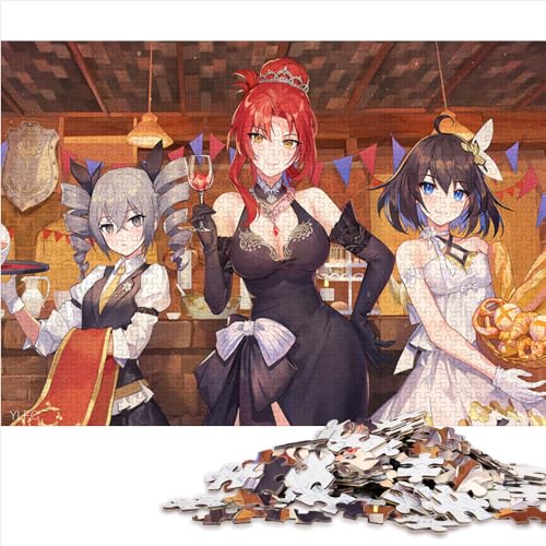 Puzzle für Erwachsene Honkai Impact für Erwachsene 1000-teiliges Puzzle für Erwachsene und Kinder ab 12 Jahren. Papppuzzles. Herausforderndes Spiel. Größe: 26 x 38 cm von SIBREA