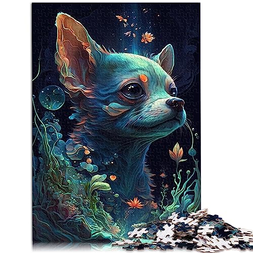 Puzzle für Erwachsene Illusion Chihuahua Hund Erwachsenenpuzzle 1000 Holzpuzzle für Erwachsene und Kinder Tolles Geschenk für Erwachsene Größe: 50x75 cm von SIBREA