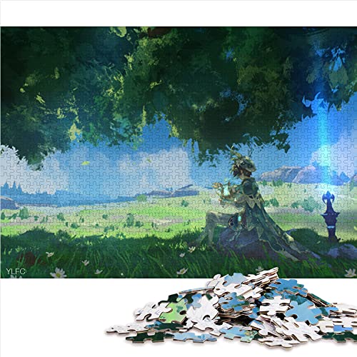 Puzzle für Erwachsene und Kinder 1000-teiliges Puzzle Genshin Impact Barbatos Holzpuzzle für Erwachsene und Kinder ab 12 Jahren Lernspiele für zu Hause DIY-Spielzeug Größe: 50 x 75 cm von SIBREA