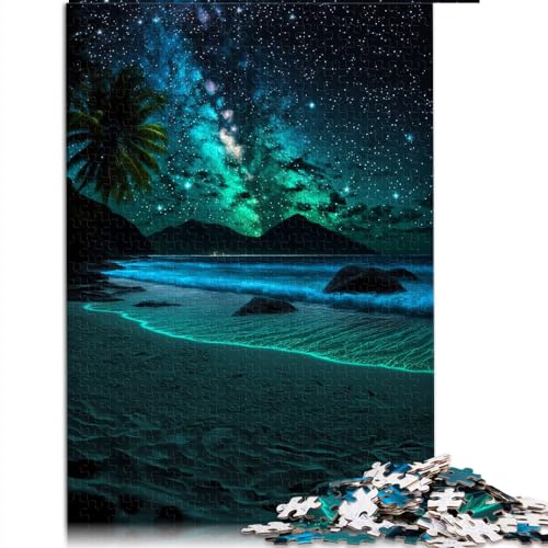 Puzzle für Kinder, Nachtansicht des Strandes, 1000-teilige Puzzles für Erwachsene, Kinder, für Erwachsene und Kinder, Papppuzzle, Lernpuzzle, Größe: 26 x 38 cm von SIBREA