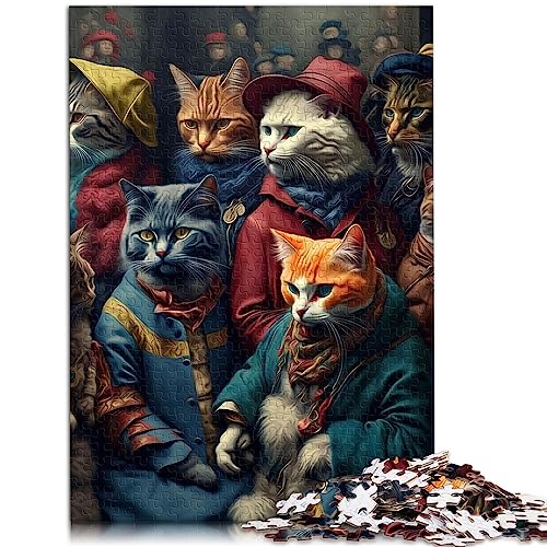 Puzzles für „Funny Cat Gang“, 1000-teiliges Puzzle für Erwachsene und Kinder ab 12 Jahren, Papppuzzles, Lernspiel, Herausforderungsspielzeug, Größe: 26 x 38 cm von SIBREA