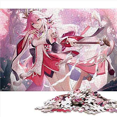 Puzzles für Erwachsene, 1000 Teile, Genshin Impact, Yae Miko Holzpuzzle, Puzzles für 12-Jährige, Heimdekoration, Größe: 50 x 75 cm von SIBREA