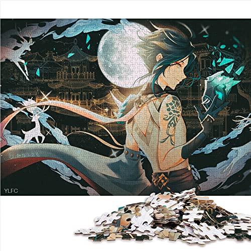 Puzzles für Erwachsene, 1000 Teile, Puzzle-Geschenke, Genshin Impact Xiao, Holzpuzzle, geeignet für Erwachsene, lustige Puzzles, Spiele, Größe: 50 x 75 cm von SIBREA