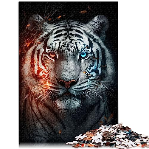 Puzzles für Erwachsene, Bunte weiße Tiger-Puzzles für Teenager, 1000 Teile, für Erwachsene und Kinder, von Teenagern und Kindern, Papppuzzles für Heimdekoration, Größe: 26 x 38 cm von SIBREA