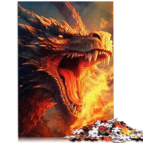 Puzzles für Erwachsene, Drachen-Tier-Spaß-Puzzles für Erwachsene, 1000-teiliges Holzpuzzle für Erwachsene, Kinder ab 12 Jahren, Heim-Lernspiele, DIY-Spielzeug, Größe: 50x75 cm von SIBREA