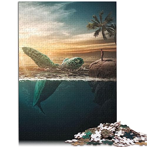 Puzzles für Erwachsene, Schildkröten-Puzzle für Jugendliche, 1000 Teile, für Erwachsene, für Kinder ab 12 Jahren, Papppuzzles, Heimdekoration, Größe: 26 x 38 cm von SIBREA