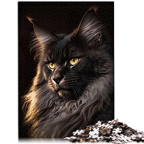 Puzzles für Erwachsene, Teenager, Maine Coon für Erwachsene, 1000 Teile, Puzzle-Geschenke, Holzpuzzle für Erwachsene und Kinder ab 12 Jahren, Cartoon-Puzzle, Größe: 50x75 cm von SIBREA