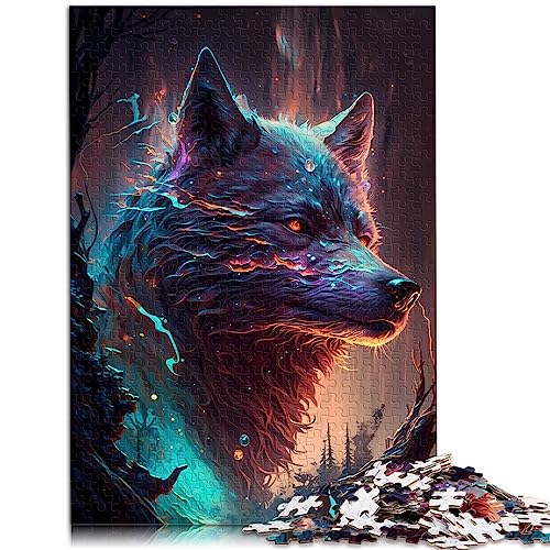 Puzzles für Erwachsene, fantasievoller Wolf, 1000 Teile, Holzpuzzles für Erwachsene und Kinder ab 12 Jahren, Lernspiel für Erwachsene, Kinder, Größe: 50x75 cm von SIBREA