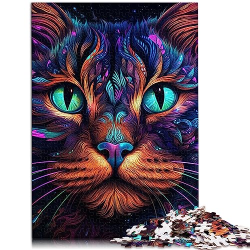 SIBREA Puzzles für Erwachsene, Mysteriöse Katze, 1000-teiliges Holzpuzzle, Klassisches Jigsaw-Rätsel, Größe: 50x75 cm, Ab 12 Jahren von SIBREA