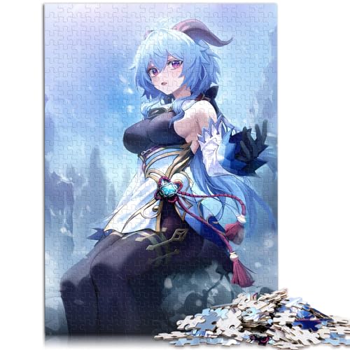 Puzzles für Erwachsene Genshin Impact Ganyu für Erwachsene, 1000-teiliges Puzzle für Erwachsene und Kinder ab 12 Jahren, Papppuzzles, Familiendekoration, Größe: 26 x 38 cm von SIBREA