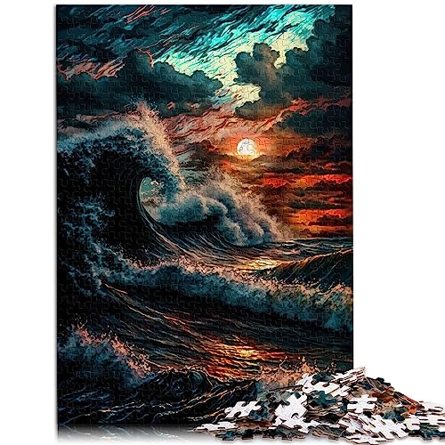 Puzzles für Erwachsene Stormly Ocean Puzzles für Erwachsene 1000-teiliges Holzpuzzle für Erwachsene und Kinder ab 12 Jahren, Lernspiel, Herausforderungsspielzeug, Größe: 50x75 cm von SIBREA