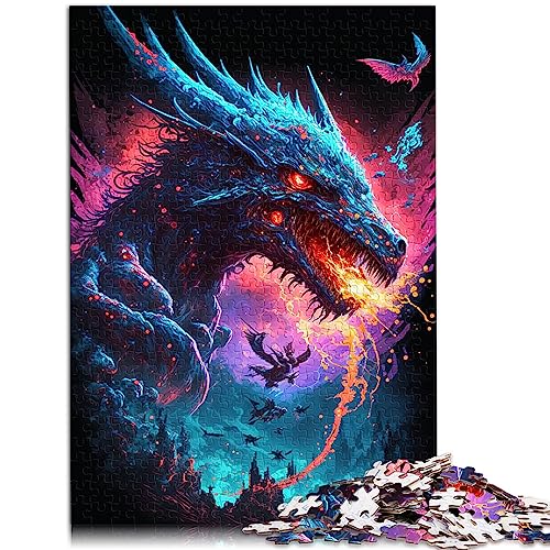 Puzzles für Erwachsene und Kinder, Fantasy-Drachen, 1000 Teile, Puzzles für Erwachsene und Kinder ab 12 Jahren, Papppuzzles, Heim-Lernspiele, DIY-Spielzeug, Größe: 26 x 38 cm von SIBREA