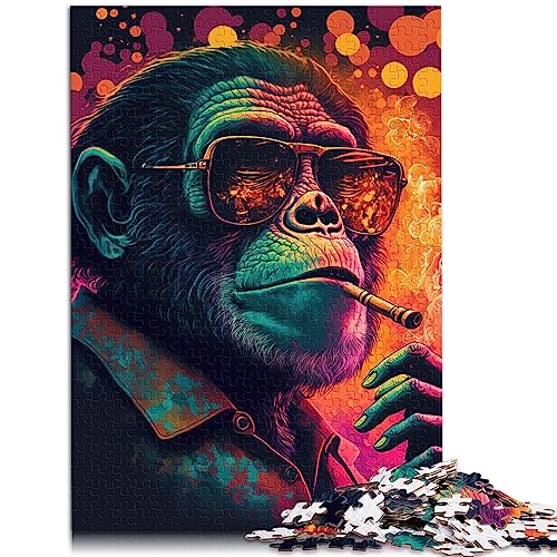 Puzzles für Erwachsene und Kinder, Marihuana-AFFE, 1000-teiliges Puzzle, Holzpuzzles, geeignet für Erwachsene und Kinder über 12 Jahre, Staycation Kill Time, Größe: 50x75 cm von SIBREA