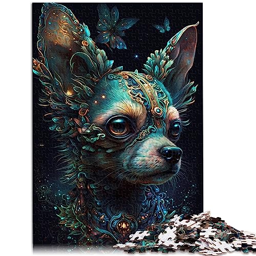 Puzzles für Erwachsene und Kinder, ansprechender Chihuahua-Hund, 1000 Teile, Holzpuzzle für Erwachsene und Kinder ab 12 Jahren, Geschenkspielzeug, Größe: 50x75 cm von SIBREA