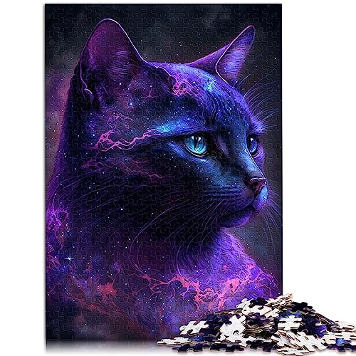 Puzzles für Erwachsene und Kinder, lila Galaxie-Katze, 1000 Teile, für Kinder ab 12 Jahren, Papppuzzles, Rätselgröße: 26 x 38 cm von SIBREA