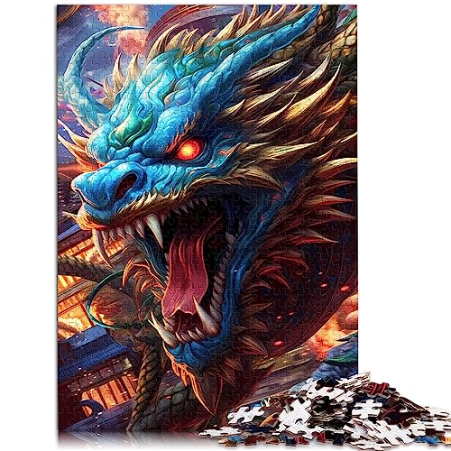 Puzzles für Erwachsene und Kinder, wütender Drache, 1000-teiliges Puzzle, Holzpuzzle, Puzzles für 12-Jährige, pädagogisches Spielzeug zum Stressabbau, Puzzlegröße: 50x75 cm von SIBREA