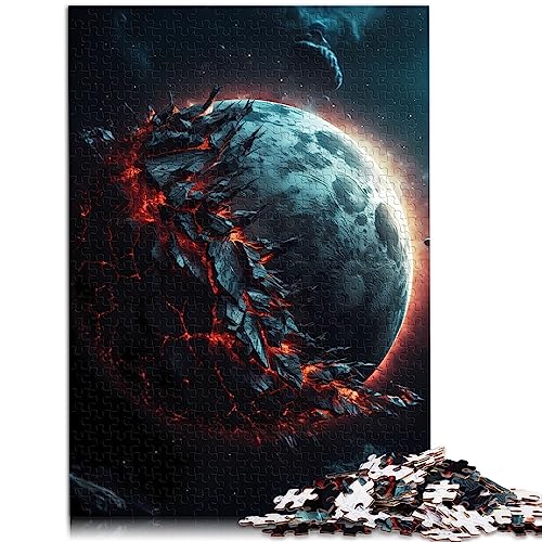 Puzzles für Erwachsene: Explodierender Mond, 1000-teiliges Puzzle, Holzpuzzle für Erwachsene und Kinder, Lernspiele, Heimdekoration, Puzzle. Größe: 50x75cm von SIBREA