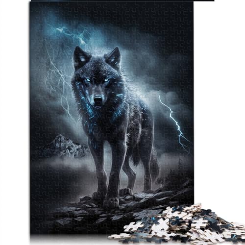 Teenager-Puzzle, 1000-teiliges Puzzle, Wolf, Holzpuzzle für Erwachsene und Kinder, Rätselspiel, Größe: 50 x 75 cm von SIBREA