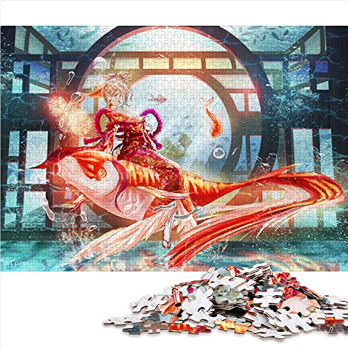 Teenager-Puzzle, 500 Teile, Genshin Impact Yoimiya Holzpuzzle für Erwachsene und Jugendliche ab 12 Jahren, Stressabbau, schwierige Herausforderung, Größe: 38 x 52 cm von SIBREA