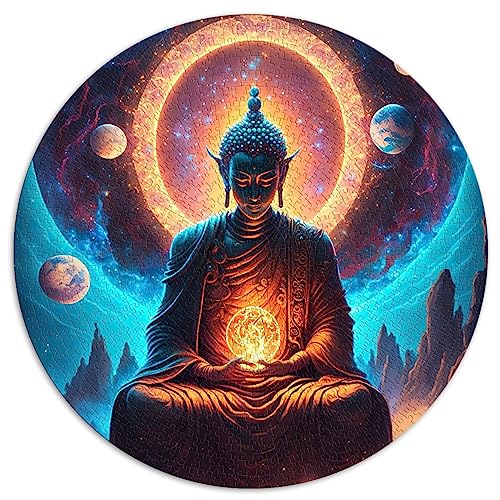 für Erwachsene 1000-teiliges Puzzle, runde Buddha-Puzzles für Erwachsene und Kinder, Papppuzzles, Lernspiel, Herausforderungsspielzeug, Größe: 67,5 x 67,5 von SIBREA