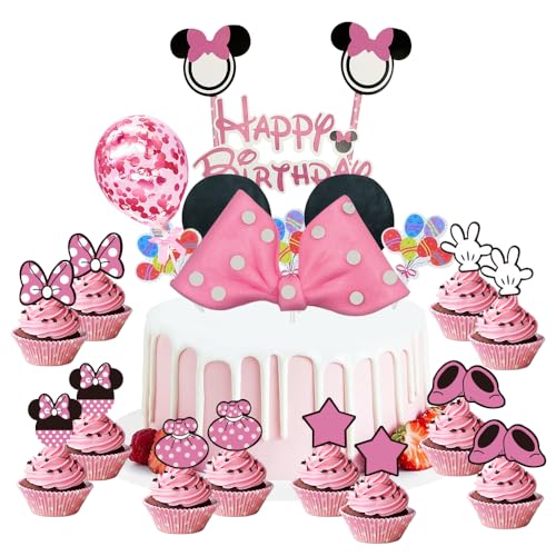 19 Stück Mini Maus Tortendeko,Tortendeko Mouse,Mouse Tortendeko Geburtstag für Baby Shower Mädchen Kinder Geburtstag Cartoon Party Decor von SIEBOLD