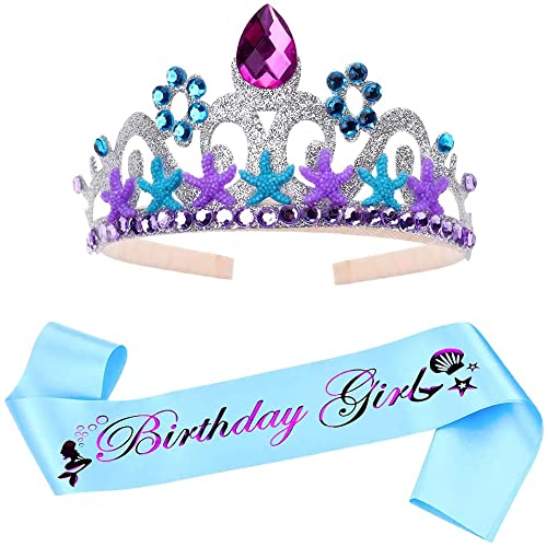 SIEBOLD 2 Stück Birthday Crown Sash,Geburtstag Kopfschmuck mädchen,Alles Gute zum Geburtstag Kopfschmuck für Mädchen Frauen Geburtstagsfeier Dekoration von SIEBOLD