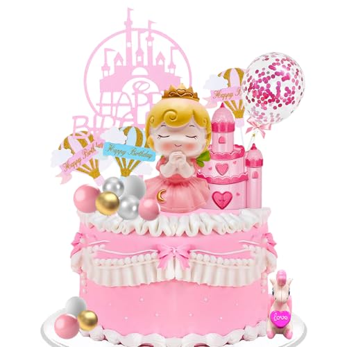 Prinzessin Cake Topper,14 Stück Prinzessin Puppe Kuchen Dekoration,Prinzessinnen Tortendeko,Baby Shower Deko für Jungen und Mädchen Dusche Kuchen Dekoration Hochzeit Geburtstag Party Dekorationen von SIEBOLD