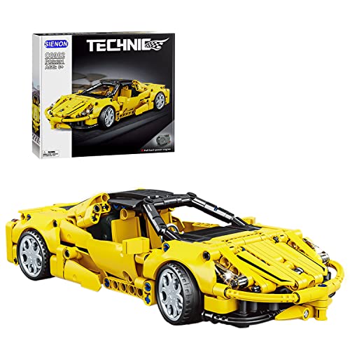 SIENON Technic Super Sportwagen Baukasten Pull Back Race Car Spielzeug，Rennsport-Sammelmodell-Supercar-Baukasten, Sport Fahrzeug Konstruktion Spielzeug für Kinder Mädchen Jungen Alter 6+ (391Pcs) von SIENON