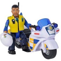 SIMBA 109251092 Feuerwehrmann Sam - Polizei Motorrad mit Polizist-Malcom-Figur von SIMBA FEUERWEHRMANN SAM