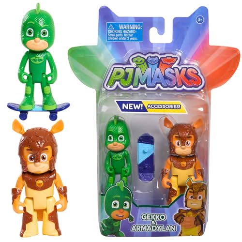 Simba 109402417 - PJ Masks Figuren Set Gecko+Gürtel-Till, Staffel 3, beweglich, 8cm, ab 3 Jahren von Simba