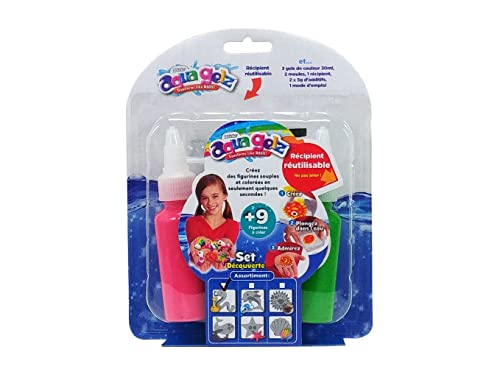 SIMBA 106322450026 Aqua Gelz DIY-Starterset, 3D Figuren selbst gestalten, kreative Kunst und Handspiel, 3 Flaschen Gel a 30 ml, 2 Formen, 2 x Wasserzusatz ab 8 Jahren von Simba