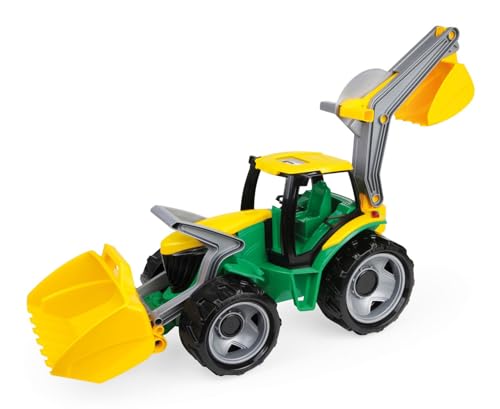 Lena 02080 2080 Giga Trucks Traktor mit Frontlader und Baggerarm, Starke Riesen Trecker ca. 107 cm, Spielzeugtraktor mit realistischen Funktionen, großes Spielfahrzeug für Kinder ab 3 Jahre, grün von Lena