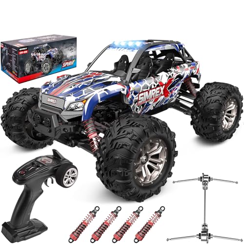 SIMREX 1:16 Scale All-Terrain Ferngesteuertes Auto, 36 km/h, 4WD mit 2.4 GHz Fernbedienung, RC Auto mit wiederaufladbarer Batterie, Geschenk für Kinder und Erwachsene von SIMREX