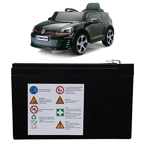 SIMRON Akku Batterie für VW Golf GTI Ride-On 12V Elektro Kinderauto Kinderfahrzeug Kinder Elektroauto von ZYZYZK