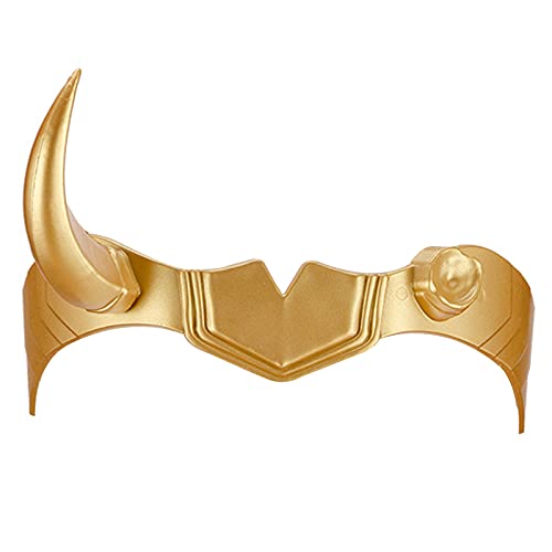 Lady Loki Helm Sylvie Horn Filmmaske PVC Maskerade Halloween Kostüm Maske Zubehör Kopfbedeckung Requisiten Gelb von SINSEN