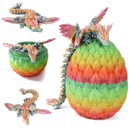 SINSEN 3D Gedrucktes Drachenei Beweglicher Drache Dracheneier mit Drachen im Inneren Drachenei Spielzeug Kristalldrachenspielzeug Drachenspielzeug für Kinder, Jungen und Mädchen von SINSEN