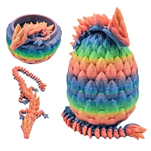 SINSEN 3D Gedrucktes Drachenei Beweglicher Drache Dracheneier mit Drachen im Inneren Drachenei Spielzeug Kristalldrachenspielzeug Drachenspielzeug für Kinder, Jungen und Mädchen von SINSEN