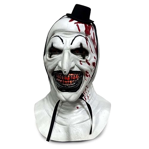 SINSEN Adult Terrifier Art the Clown Maske Scary the Killer Clown Joker Maske Halloween Cosplay Full Head Kostüm Requisiten von SINSEN