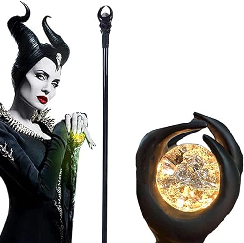 SINSEN Halloween LED Licht Maleficent Zauberstäbe Zauberer Zepter Zauberstab Cosplay Maleficent Stab Glühender grüner Lichtstab Halloween Cosplay Requisiten von SINSEN