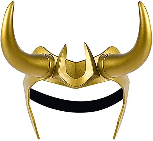 SINSEN Loki Hörner Loki Helm Film Loki Krone Nordische Mythologie, PVC Kopfbedeckung Requisiten Halloween Kostüm Maske Zubehör von SINSEN