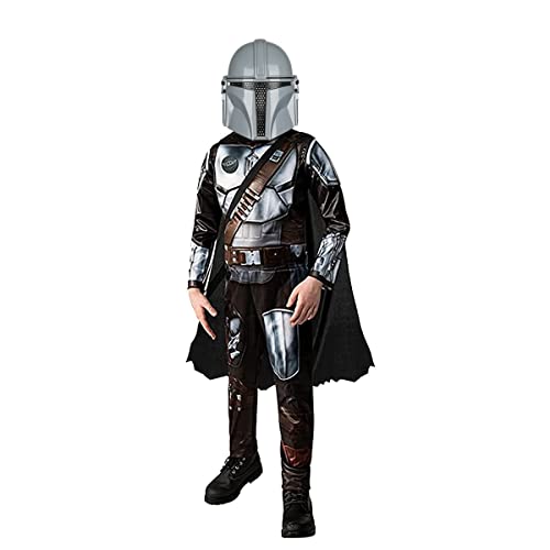 SINSEN Mandalorian Kostüm Für Kinder mit Helm und Umhang Filme SW Verkleiden Sich Cosplay Halloween Mandalorianer-Kostüm Jungen Cosplay verkleiden von SINSEN