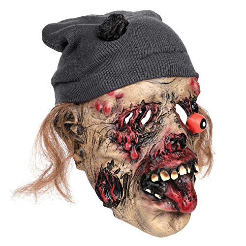 Halloween Zombie Maske Scary Walking Dead Gruselige Blutige Zombie Maske Horror Requisiten Böse Gesichtsmaske mit Kappe für Erwachsene Halloween Party Karneval Cosplay Party Kostüm Requisiten von SIQITECHUK