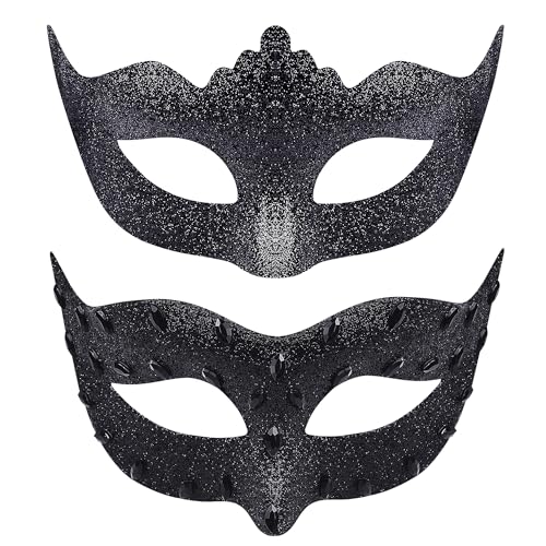 SIQUK 2 Stück Venezianischen Maske Paar Masquerade Maske Maskerade Masken Venezianischen Maske für Damen Herren Halloween Karneval Party Kostüm von SIQUK