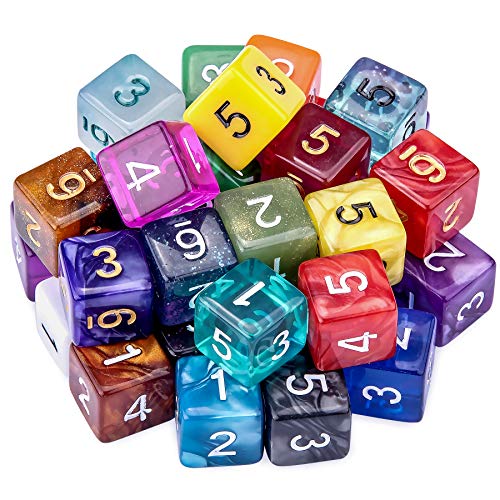 SIQUK 35 Stück Polyedrisch Würfel Set mit Schwarz Beutel, 6 Seitige Würfel Bunt Würfel Spiel Würfel für DND MPG MTG Dungeons und Dragons(Zufällige Farbe) von SIQUK