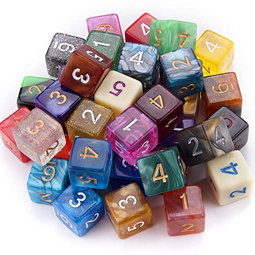 SIQUK 42 Stück Würfel Set 6 Seitige Würfel Bunt Würfel Spiel D6 Würfel Polyedrisch Würfel für DND MPG MTG Dungeons und Dragons von SIQUK