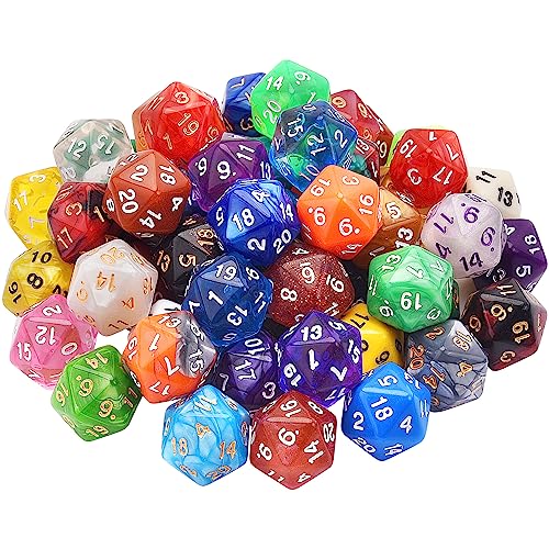 SIQUK 56 Stück Würfel Set Polyedrisch Würfel 20 Seitige Würfel Bunt Würfel Spiel Würfel D6 für DND MPG MTG Dungeons und Dragons von SIQUK