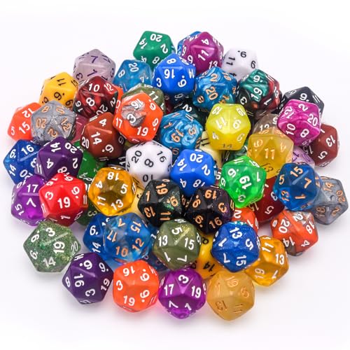 SIQUK 70 Stück Polyedrisch Würfel Set Würfel DND Spiel Würfel D20 Würfel Bunt Würfel 20 Seitige für Dungeons und Dragons von SIQUK