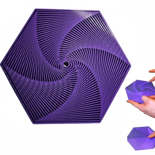 Fractal Fidget Hexagon,Fractal Fidget Hexagon Fingertip Decompression Toy,3D Printed Hexagon Fidget Toy,Mindful Meditation Tool,Anti-Anxiety and Stress Relief Fidget Toys (Purple,12cm) von SIUVEY