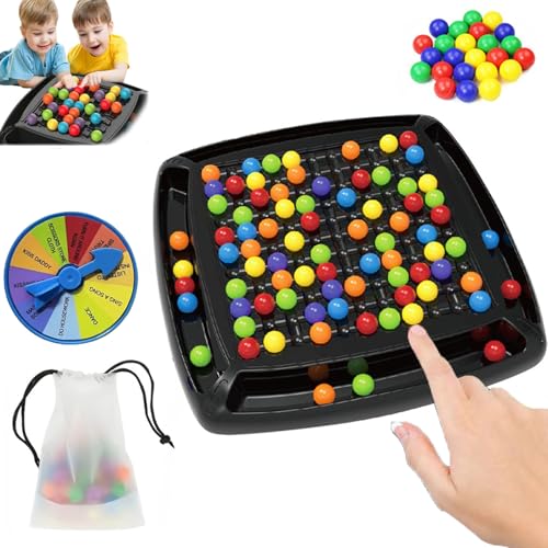 Intellektuelles Schachbrett Kugeln,Schachbrett Doppelduell,Intellektuelles Schachbrett-Doppelduell,Elimination Brettspiel,Intellektuelles Schach Brettspiel Rainbow Ball,Partyspiel FüR Kinder(120PCS) von SIUVEY