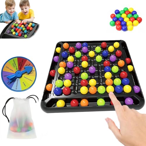 Intellektuelles Schachbrett Kugeln,Schachbrett Doppelduell,Intellektuelles Schachbrett-Doppelduell,Elimination Brettspiel,Intellektuelles Schach Brettspiel Rainbow Ball,Partyspiel FüR Kinder(80PCS) von SIUVEY